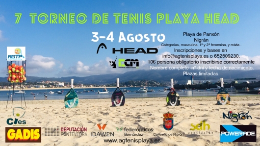 cartel 7 Torneo de Tenis Playa 2019 completo